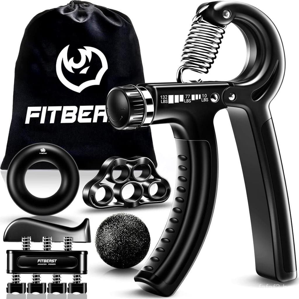 FitBeast Fortalecedor de Preensão, Fortalecedor de Antebraço, Kit de Fortalecedores de Mão - 5 Peças com Resistência Aju