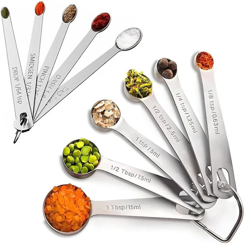 Conjunto De Colheres Medidoras De Aço Inoxidável , 6 Tamanhos , Colher Doseadora De Grama , Kit De Medidores De Cozinha