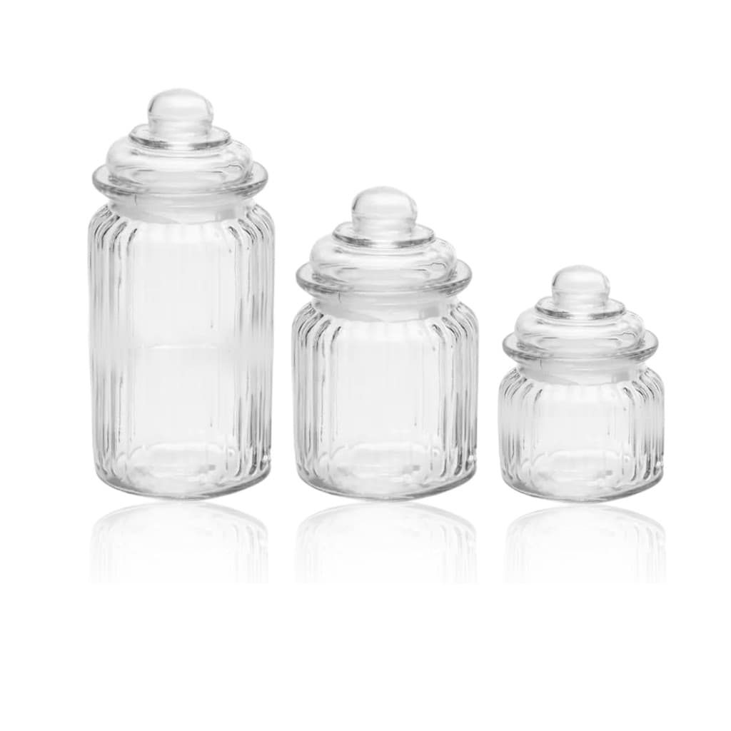 Kit 3 Pote De Vidro Porta Mantimento Café Açúcar Bala Tampa Hermética 600/900/1200 Ml Casambiente
