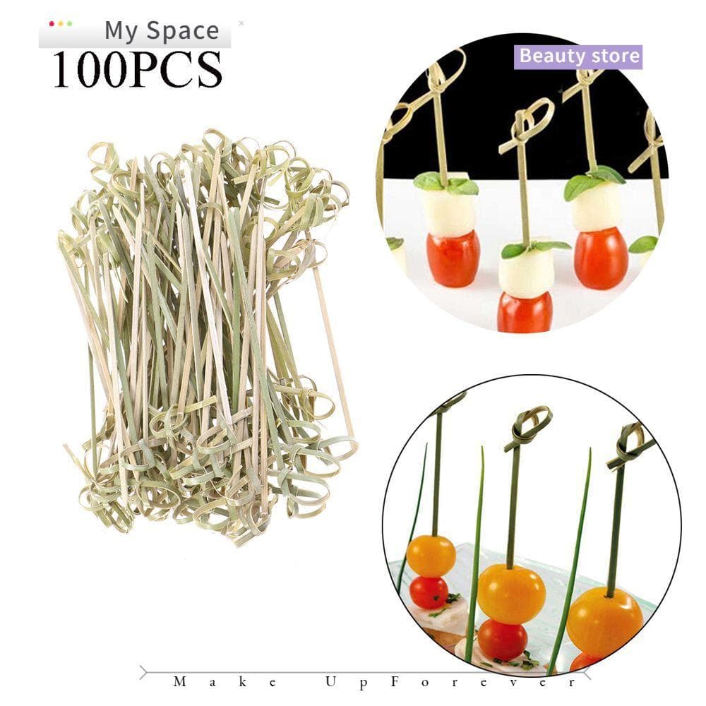 MY 100 Peças De Palitos De Coquetel , Ferramenta De Bar , Garfos De Frutas Para Churrasco Doméstico