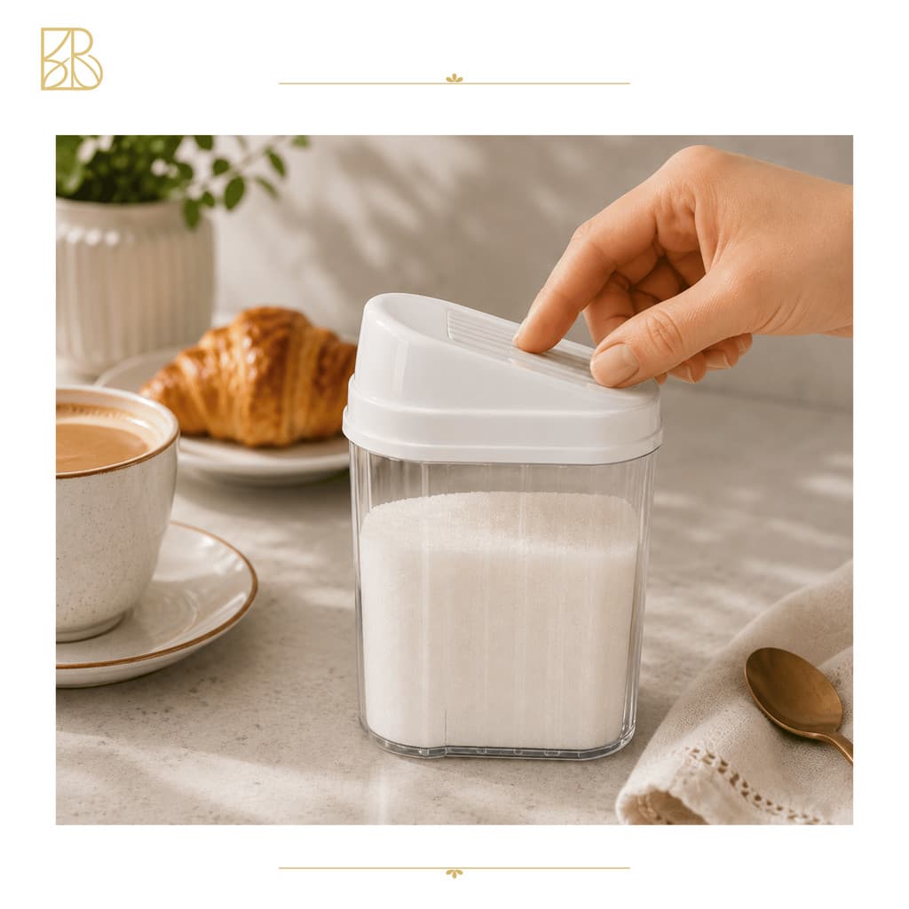 Açucareiro Cristal 460ml com Tampa Dosadora | Porta Açúcar Transparente Ercaplast