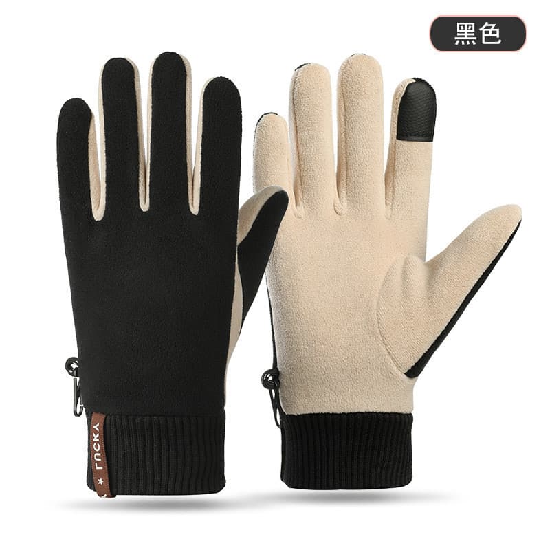 Luvas Quentes Unissex para Esportes de Inverno ao Ar Livre, à Prova de Frio, à Prova de Vento, com Forro de Lã, Tela Sen