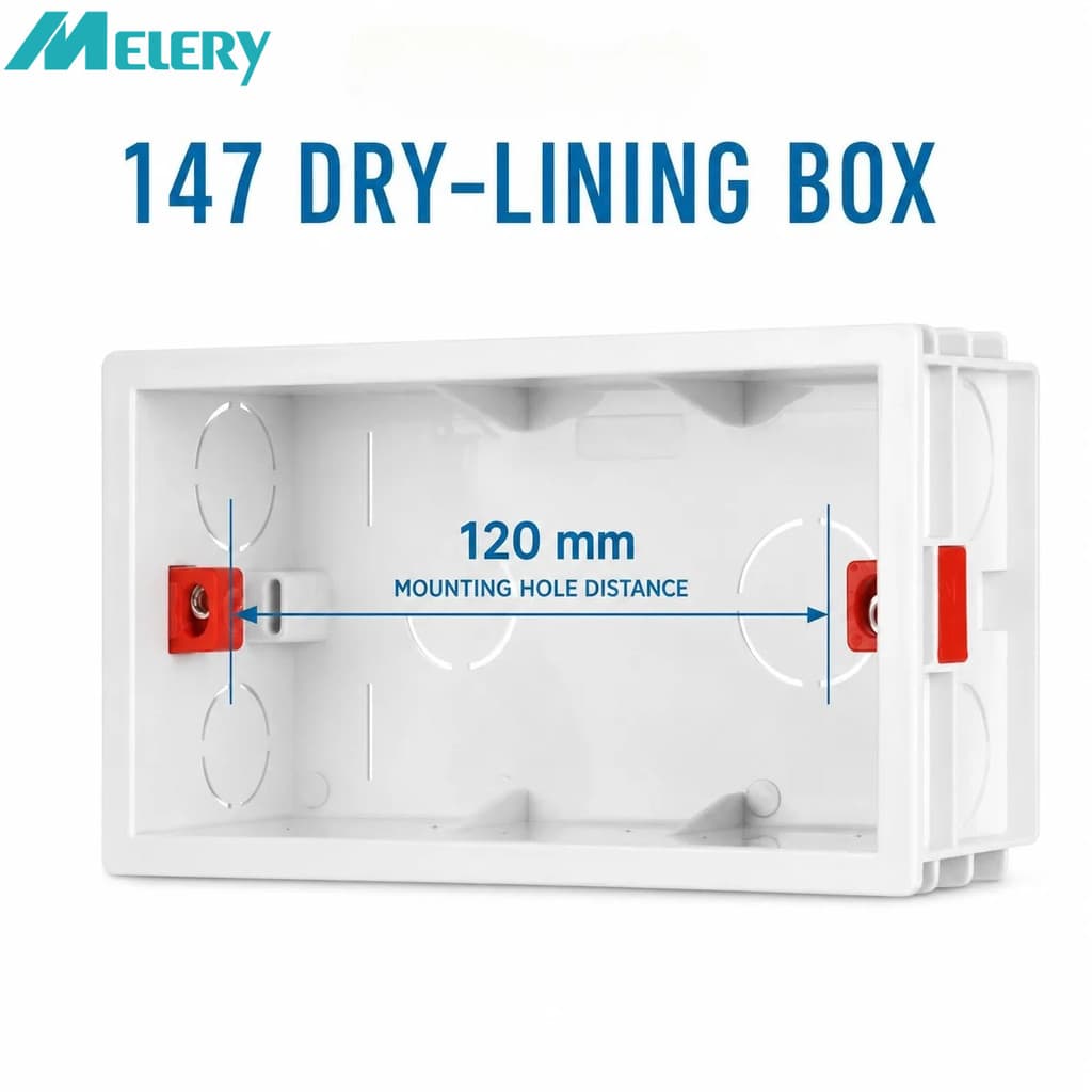 Melery 147 Caixa De Forro Seco Placa De Gesso Drywall 47mm Profundidade Interruptor De Parede Soquete Cassete Parafuso B