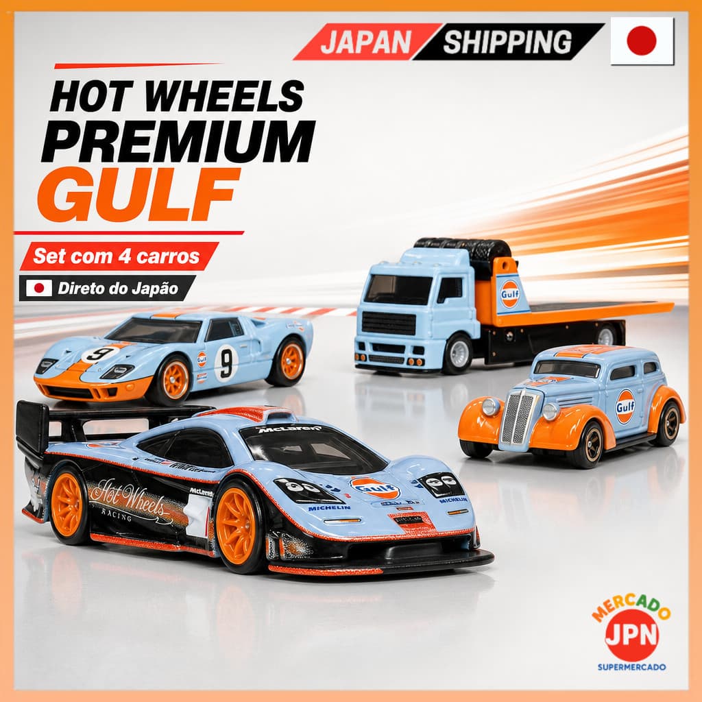 Hot Wheels Set Premium de Colecionador Sortido Le Mans Race Gulf Set Carrinhos Min Direct from JAPAN