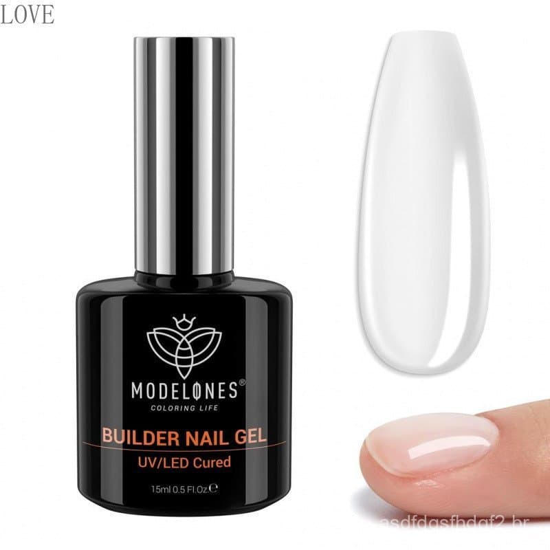 modelones Builder Nail Gel, gel de unhas transparente 7 em 1, base de borracha colorida, requer secagem com uma lâmpada
