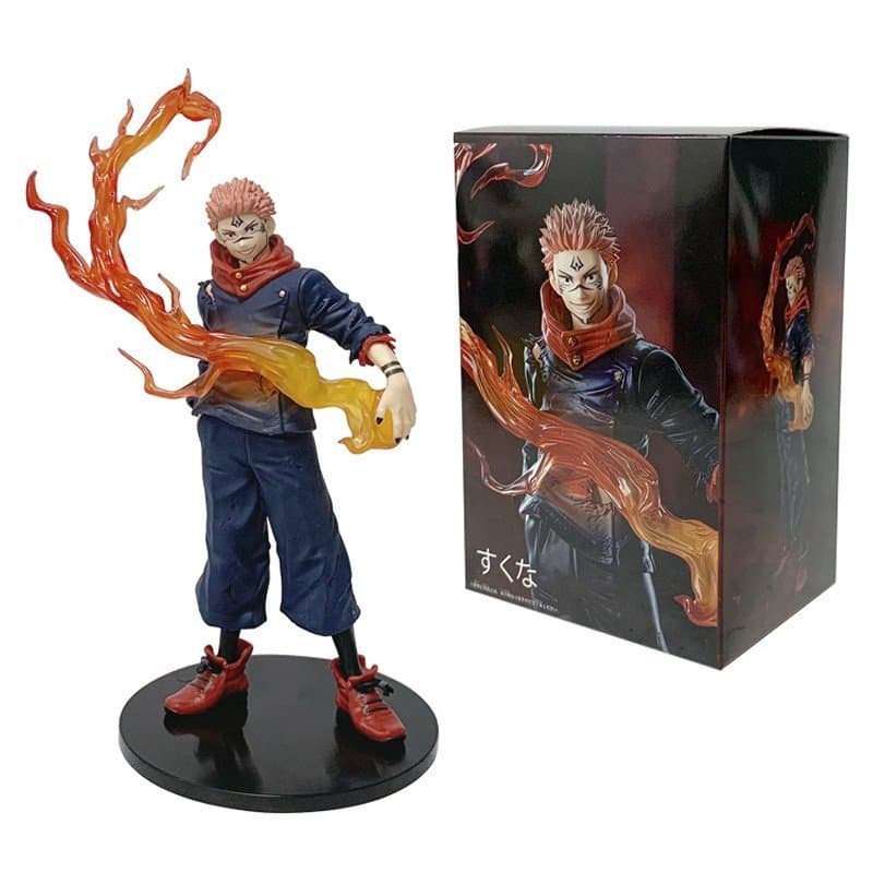 Figura de Anime Jujutsu Kaisen de 21cm, Itadori Yuji Ryomen Sukuna, Figuras de Ação com Efeito Especial de Chama, Estátu