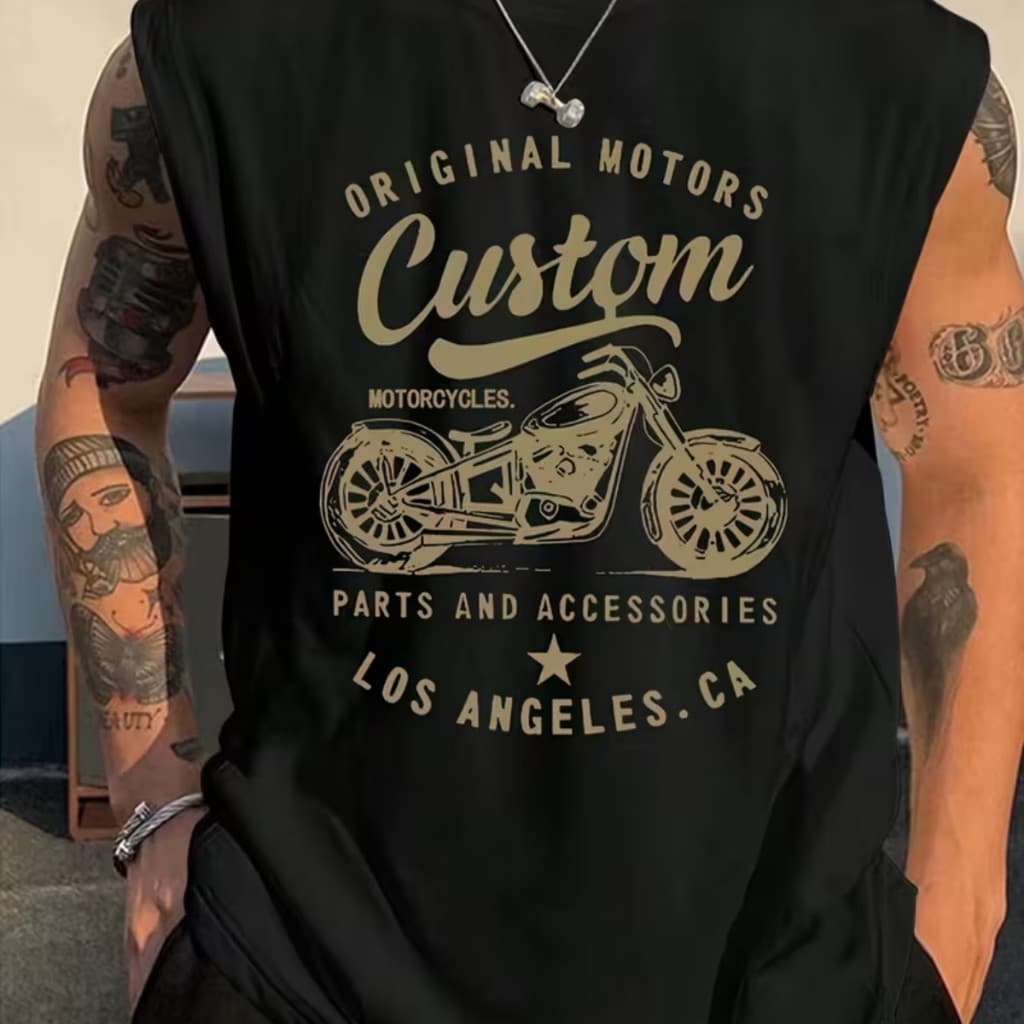 Regata Machão Oversized Masculina Custom Motors Moto Streetwear 100% Algodão Premium