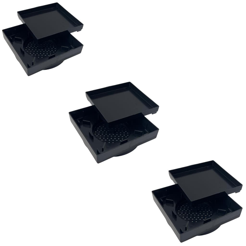 3 UN RALO INVISÍVEL OCULTO 15X15cm EM 4 CORES ABS PRETO PARA PISO 3U
