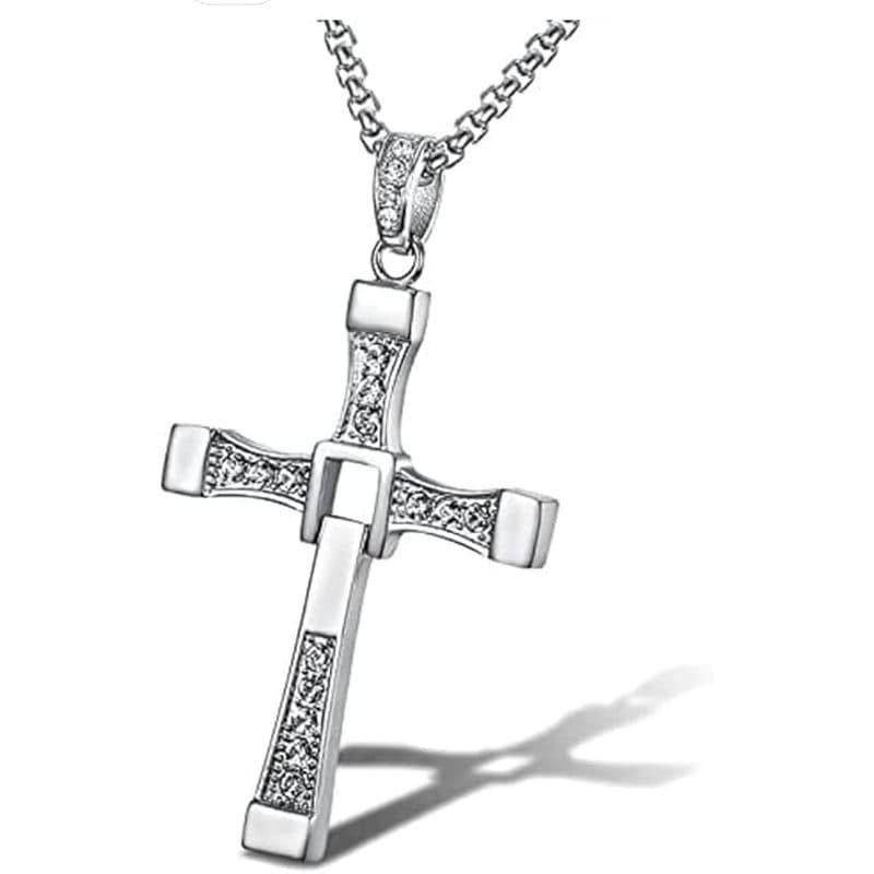 Colar Dominic Toretto Com Pequenos Diamantes De Prata , De Cruz Ozzy Osbourne Dom , Corrente Cruzada Inoxidável Para Hom