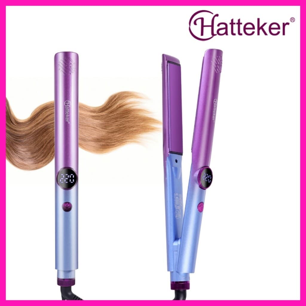 Hatteker Chapinha Prancha Alisadora Titânio Cerâmica 230°C LED Cabelos Lisos e Sedosos HT-116