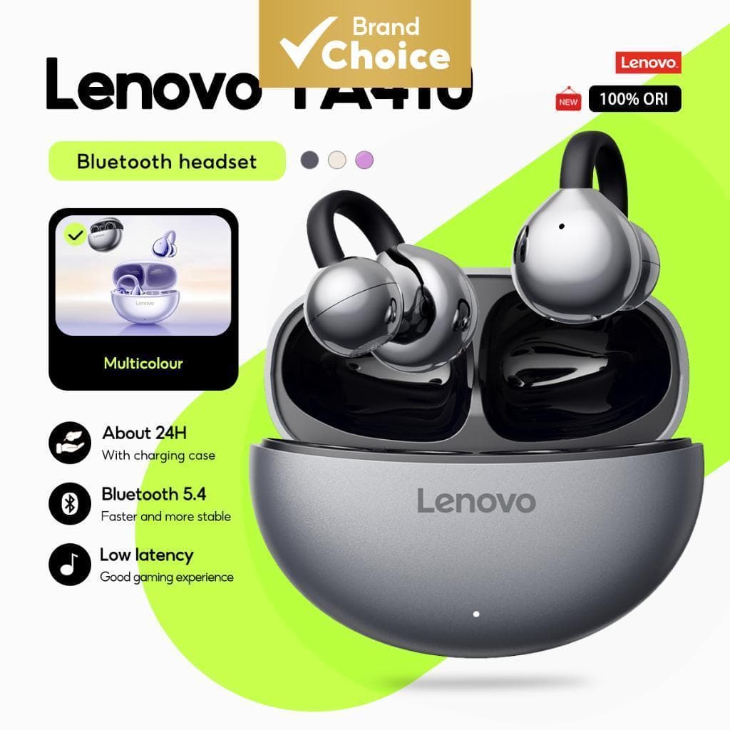 Fones De Ouvido Lenovo TA410 TWS Ear-Clip Sem Fio HiFi Estéreo À Prova D'água Aberto Long Standby Smart Touch Control HD