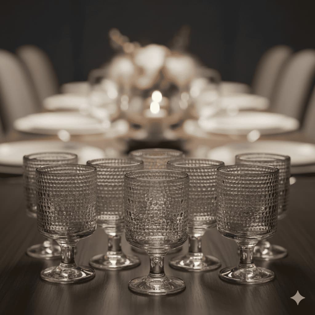 Jogo de taças para agua, vinho, licor com 6 peças cristal elegante para mesa posta dia-a-dia hauskraft