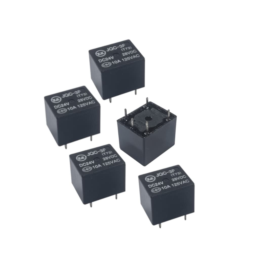 Relé JQC 3F T73 DC24V 28VDC 10A 125VAC 5 Pinos - Kit 5 Un