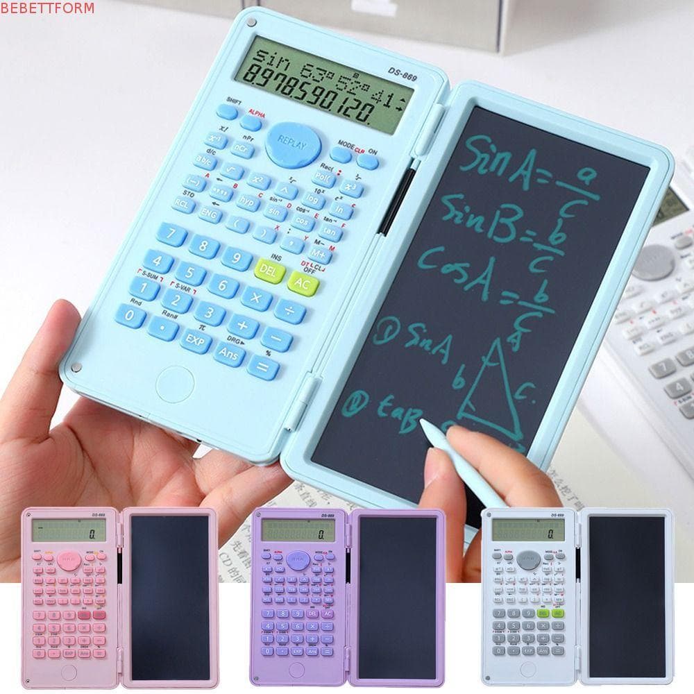 Calculadora Científica BEBETTFORM Com Bloco De Notas LCD , Matemática 2 Em 1 De 12 Dígitos , Dobrável