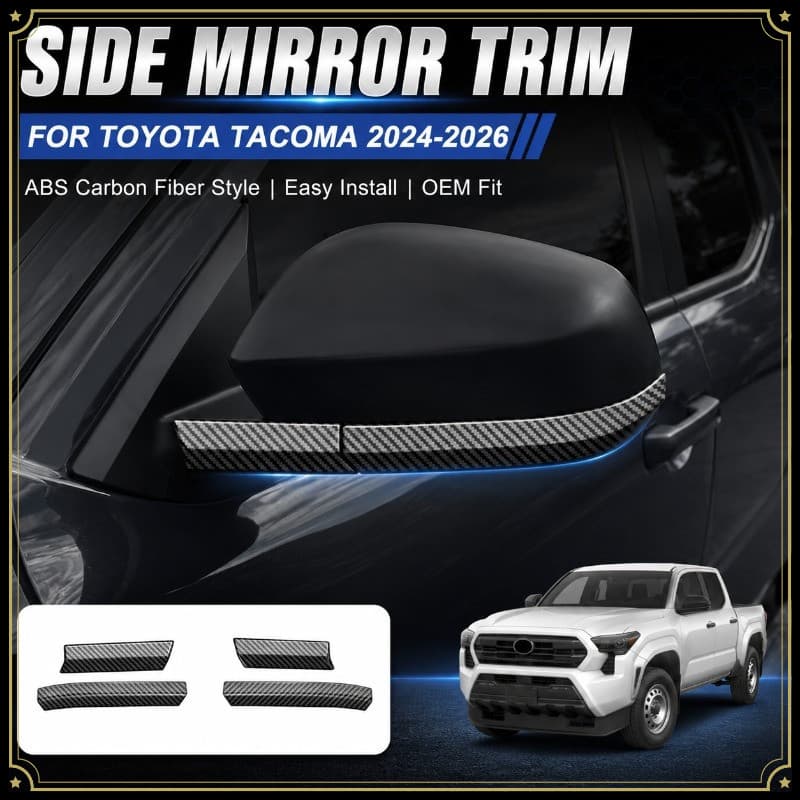 Para Toyota Tacoma 2024-2026 Espelho Lateral Guarnição Capa ABS Estilo Fibra De Carbono Acessórios Exteriores