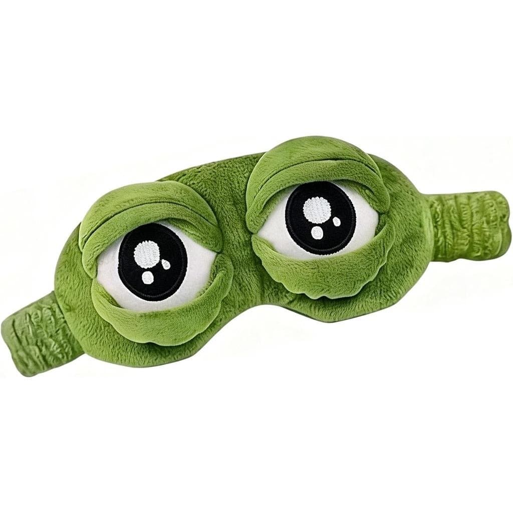 Máscara de olhos 3D em formato de sapo, máscara de olhos divertida, confortável, com alças ajustáveis, adequada para via
