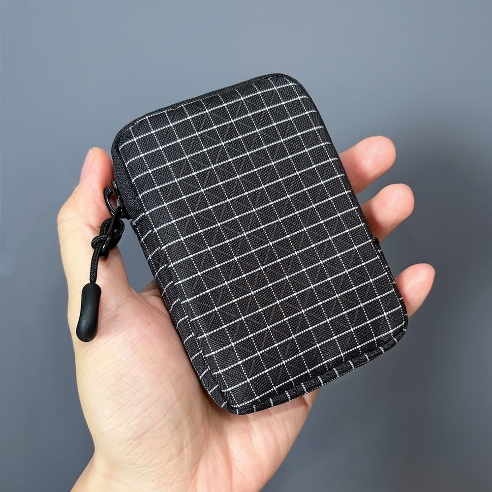 À prova dwaterproof água dupla camada treliça zíper Vertical ao ar livre saco chave caso fone de ouvido saco cartão banc