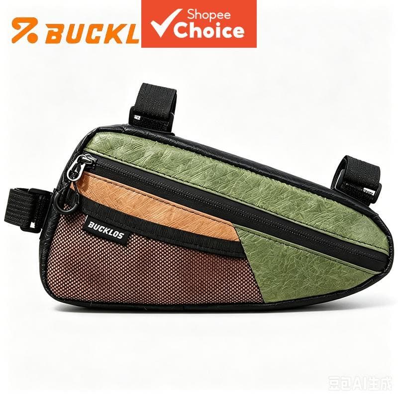 BUCKLOS Bolsa para Tubo Superior de Bicicleta, Bolsa Triangular à Prova d'Água, Grande, Durável para Mountain Bike e