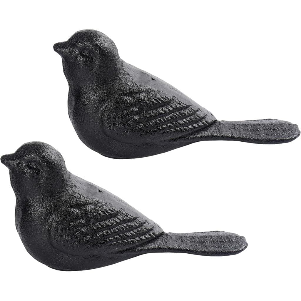 Batente de Porta de Ferro Fundido, Pesado, em Metal Sólido, para Uso Interno e Externo, Bonito e Durável (Black Bird, 2