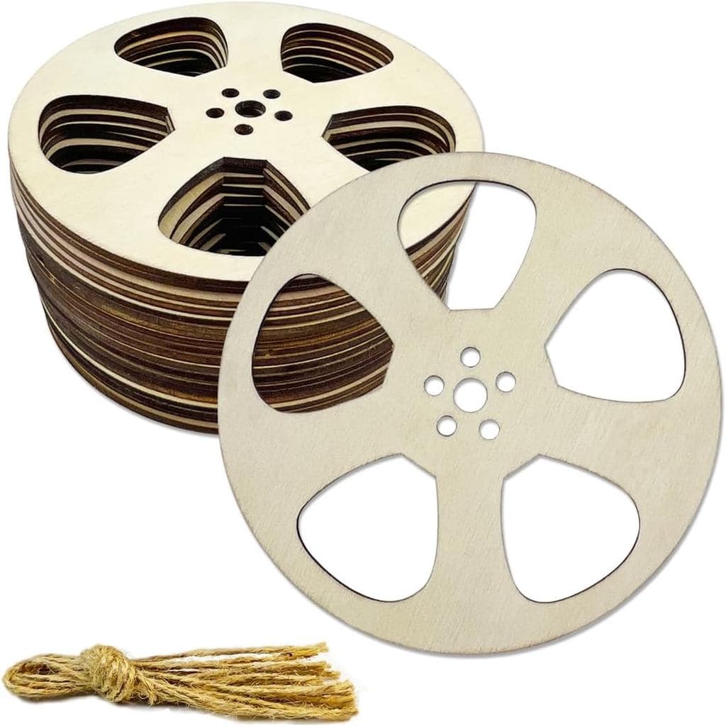Pacote com 30 unidades de rolos de filme de madeira inacabada de 4 polegadas para artesanato DIY, decoração de festas, e