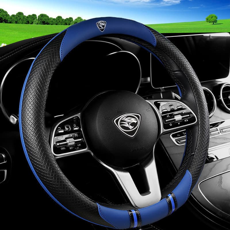 Capa de Volante em Couro com Detalhes em Fibra de Diamante para Proton Saga Iriz Persona Preve etc.