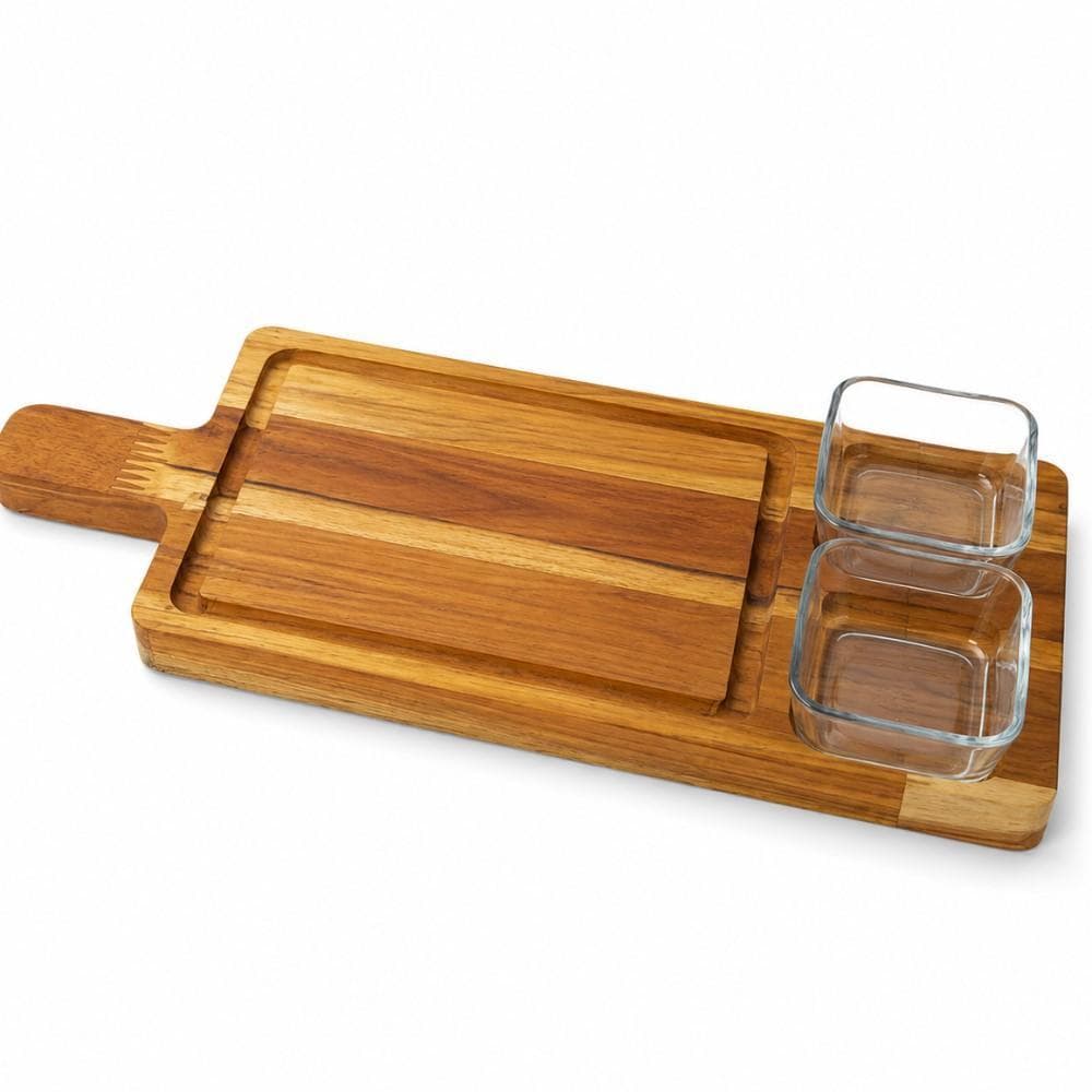 KIT TABUA MADEIRA COM CABO MOLHEIRAS CARNE FRIOS BANDEJA PETISQUEIRA CARNE QUEIJOS FRIOS COM DIVISORIAS PORTA MOLHOS RUS