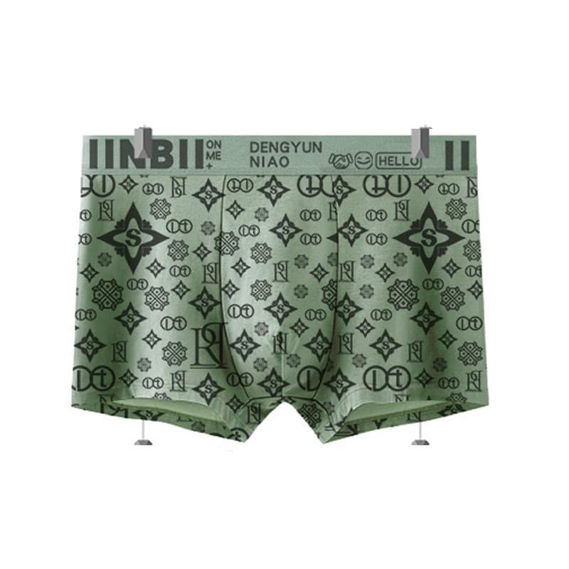 Cueca boxer masculina estampada jovem respirável cueca boxer masculina estampada