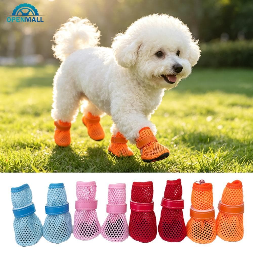 OPENMALL Sapatos De Malha Respirável Para Cães Pequenos Sola Macia Antiderrapante Botas Animais De Estimação Primavera V