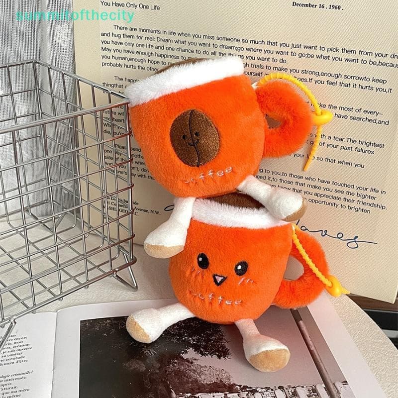 Weijiaott Copo De Grãos De Café Chaveiro De Brinquedo De Pelúcia Xícara De Desenho Animado Boneca Macia Pingente Carro M