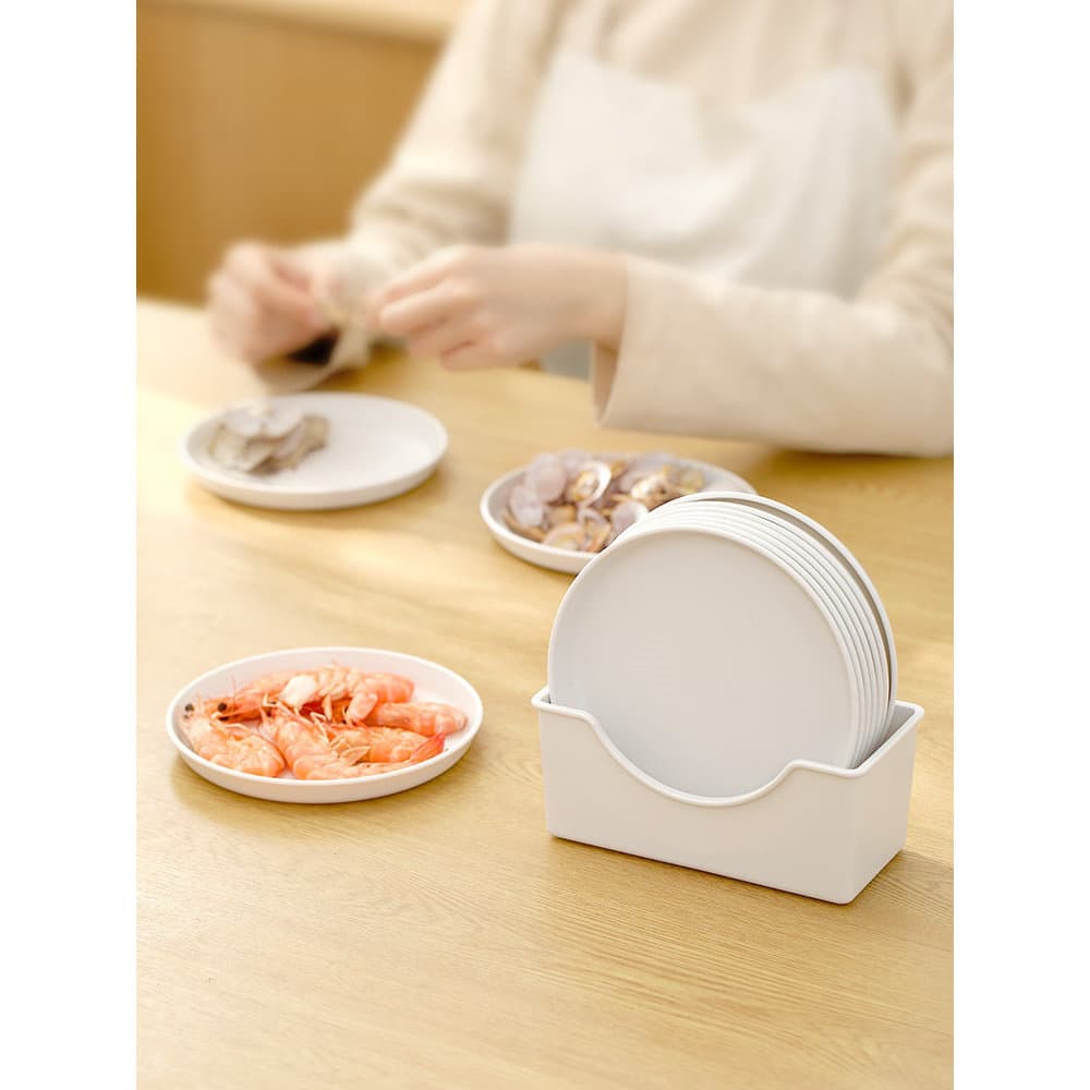 Prato de osso de cuspe doméstico estilo japonês, mesa de jantar, prato de lixo, prato de comida, plástico, prato de osso