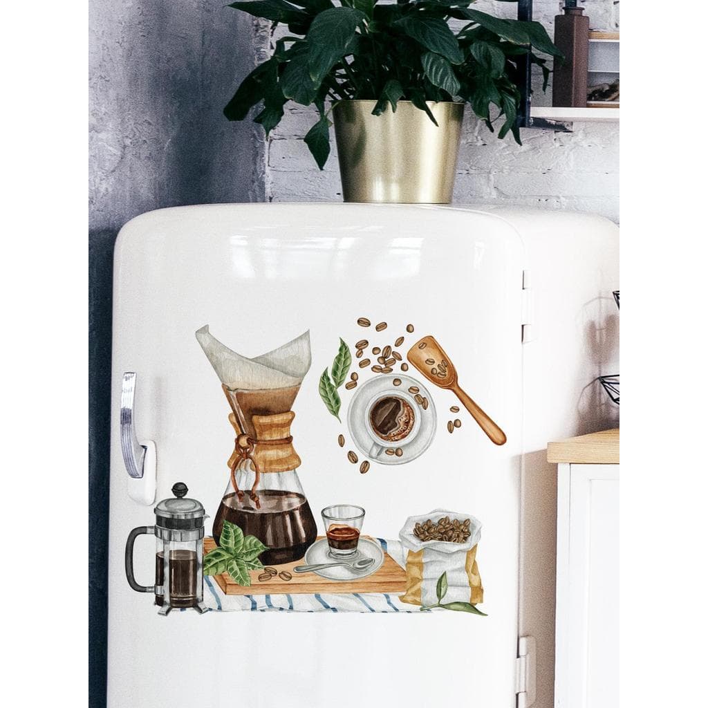 Armário de cozinha geladeira adesivos auto-adesivos adesivos de parede restaurante café porta vidro decoração da parede