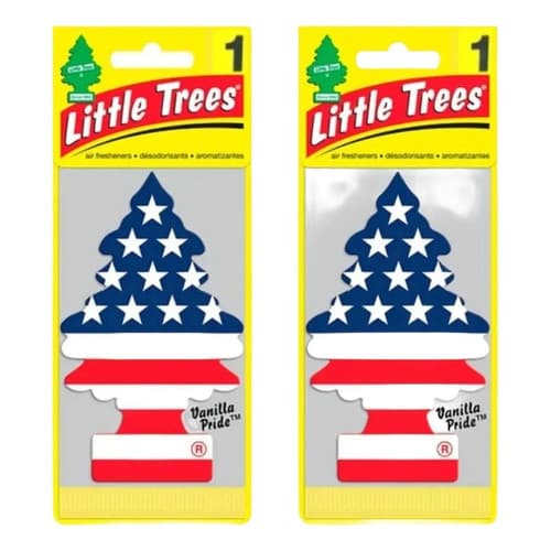 2 Little Trees Aromatizador De Carro Vanilla Eua 24hrs Branco Baunilha
