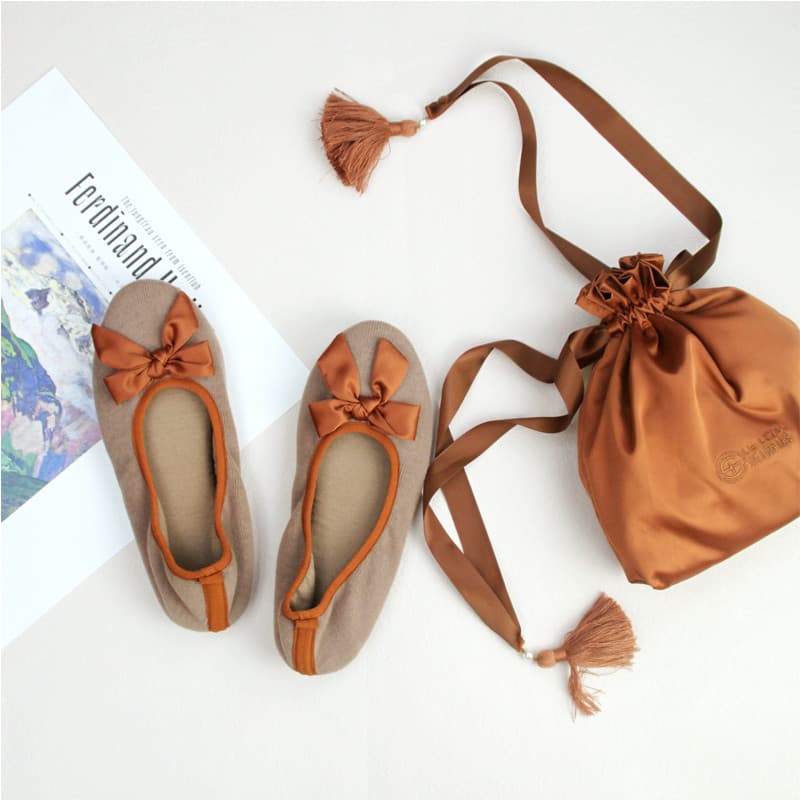 Meninas primavera outono Bowknot cor sólida casa sapatos mudo antiderrapante sola macia estilo japonês cânhamo viagem su