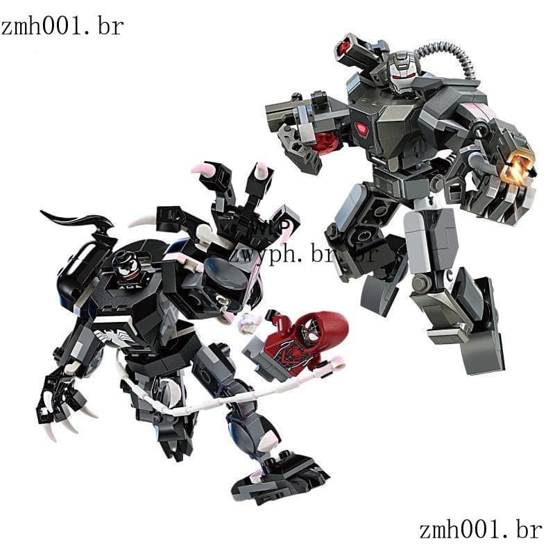 134PCS Transformadores Compatível lego Marvel Super-herói 76276 Venom Mecha Assembly Spiderman robo Brinquedos infantis