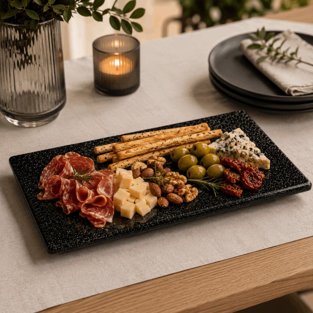 Bandeja Mármore Natural Servir Sushi Petiscos Gourmet Feita à Mão 20x12cm Mesa Posta Prato Servir