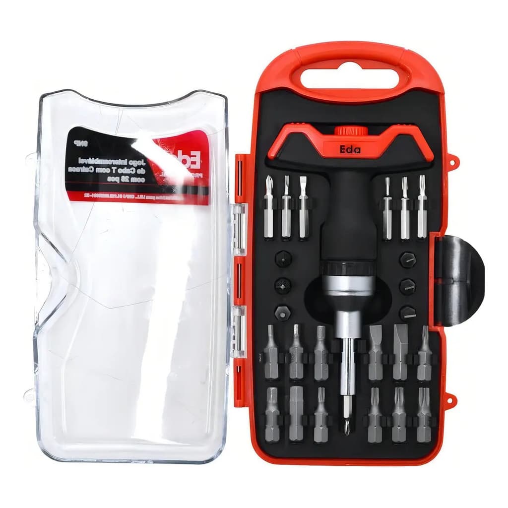 Jogo Chave Catraca Bits Fenda Philips Torx 28 Pecas 9np Eda