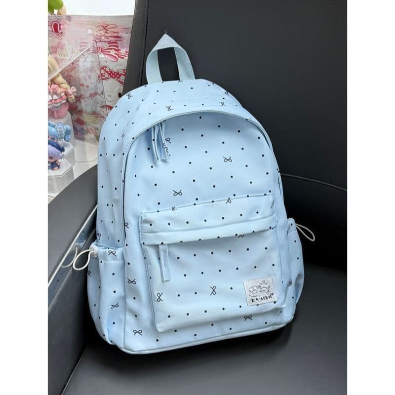 Mochila escolar júnior menina do ensino médio atmosfera bolinhas arco All-Match mochila de alto valor estudante