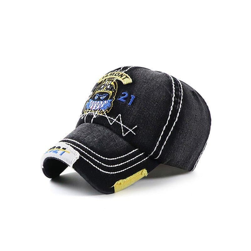 Children's sun hat boys and girls cartoon cap letter embroidery washed baseball cap-*-&-*&****&--**&&*-