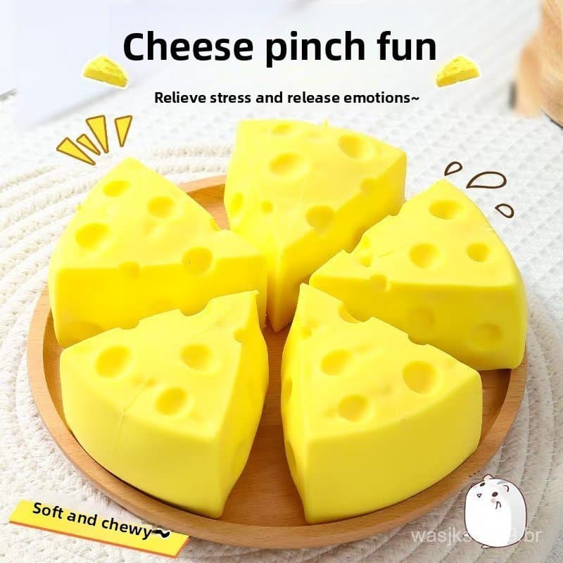 Brinquedo Para Aliviar O Estresse Em Bloco De Queijo , Espremer E Amassar Triangular , Perfeito Brincar Relaxar