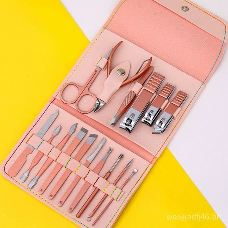 KIT 16 Pçs/Set Professional Aço Inoxidável Cutícula Nippers Cortador De Unhas Ferramentas