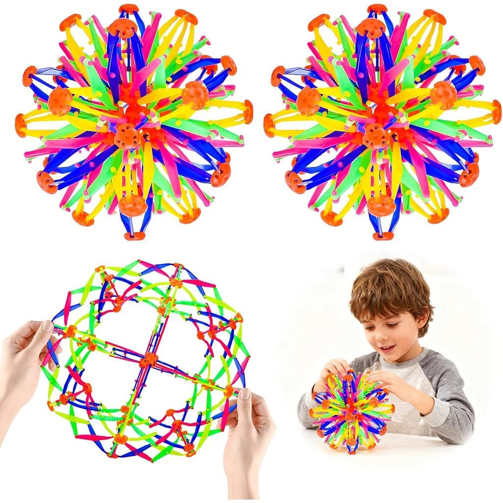 2 Bolas Coloridas Expansíveis para Aliviar o Estresse para Crianças |   Bola Mágica Colapsável para Crianças e Adultos,