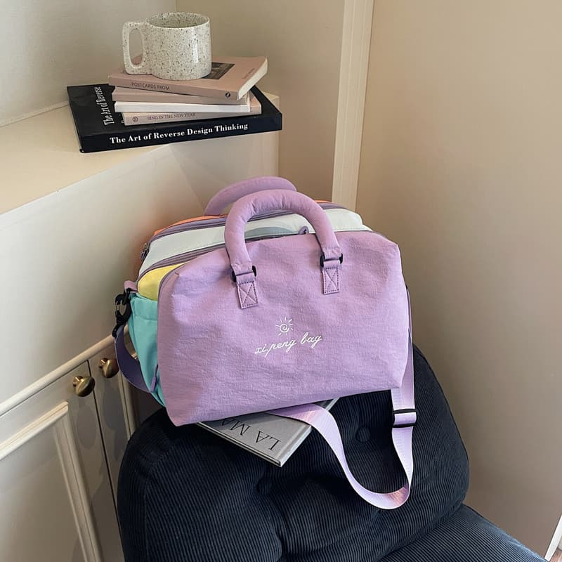 Dopamina Contraste Color Academia Bolsa Oxford Pano Grande Capacidade Separação Seca e Molhada Viagem Bolsa