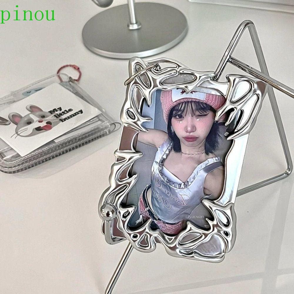 Moldura Para Cartão Fotográfico PINOU , Suporte Em Formato Especial Estilo Metálico , Capa Idol Photo Display Stand