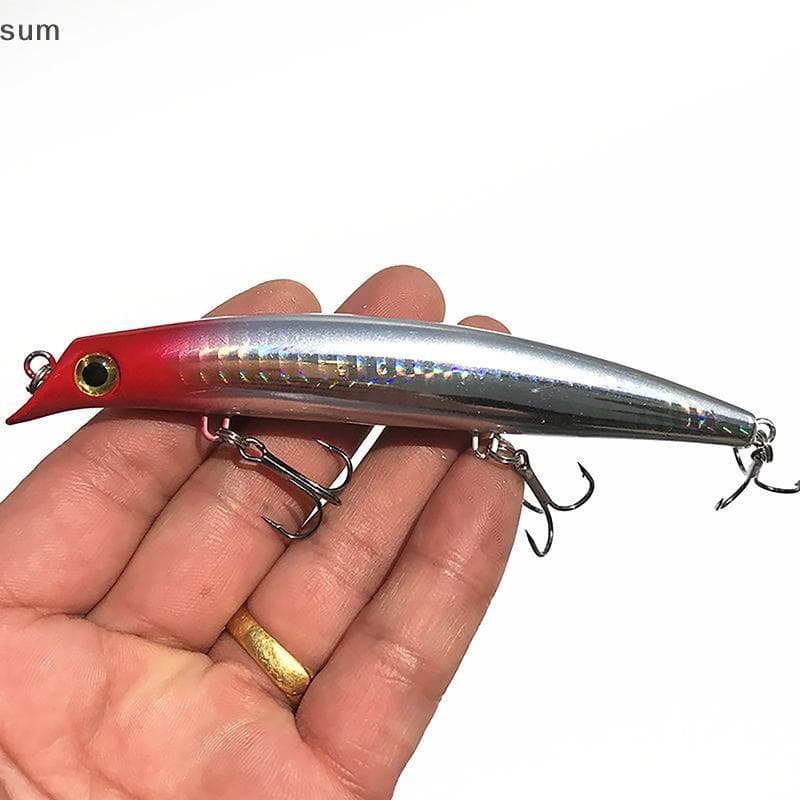 [sum] 1 Peça Isca De Pesca 12cm 12.5g Dura Artificial Olhos 3D Gancho Agudo Flutuante Crankbait Fishing Tale BR