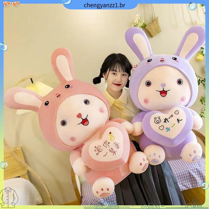 Bonito abraço coração coelho boneca dormir travesseiro boneca de pelúcia Ragdoll tamanho grande boneca menina presente d
