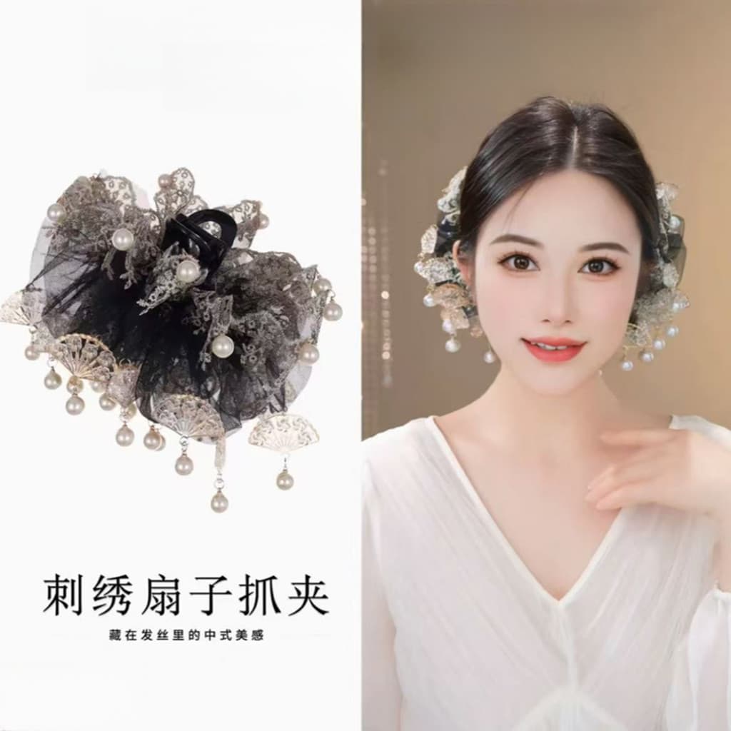 [Yunfan Zhi Meng] Presilha de Cabelo Estilo Tubarão Novo Estilo Chinês Acessório de Cabelo Elegante Feito à Mão
