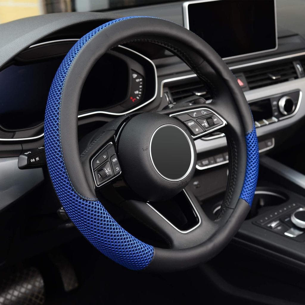 Capa de volante de carro de seda gelo Universal respirável antiderrapante capa de aperto de volante de fibra fina