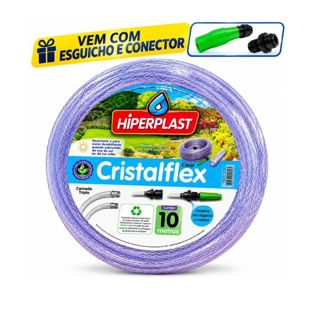 Mangueira Cristal Trançada 3/8  - 10m - HIPERPLAST