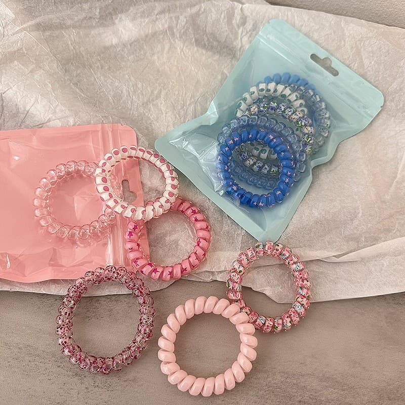 Laço de cabelo de linha telefônica colorida 6 verão doce cor laço de cabelo 6 alta elástica durável laço de cabelo sem c