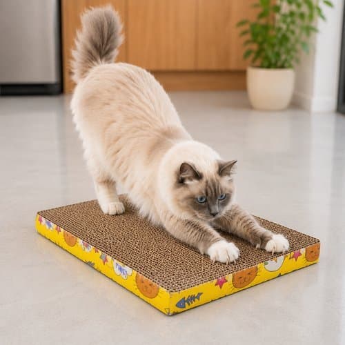 Arranhador Papelão Reto Gatos Catnip Estímulo Saúde Unhas Proteção Móveis